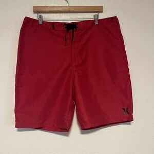 Hurley Board Mens Shorts Trunks Red Tie Front Size 36